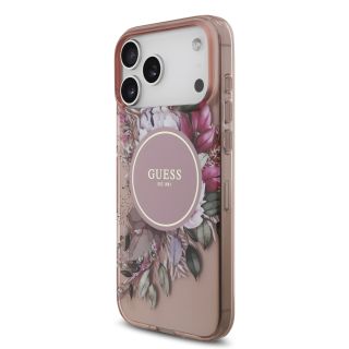 Guess IML Flowers Strap MagSafe Case for iPhone 17 Pro Max / Pink (GUHMP17XHFWBRCESP)