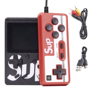 RoGer Retro mini Game console with 400 games / 3 inch color screen / TV output / Black + Remote (RO-400-CO-2X-BK-RE)