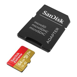 SanDisk Extreme Memory card microSD + Adapter 64 GB (SDSQXAH-064G-GN6MA)