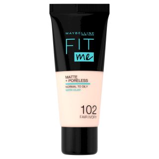 Maybelline Fit Me! Foundation Matte + Poreless 102 Fair Ivory 30 ml (360053136936)
