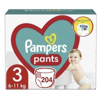 Pampers Pants Pull‑Up Diapers Size 3 (6‑11kg) 204pcs (8006540497678)