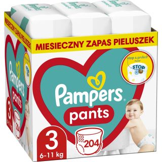 Pampers Pants Pull‑Up Diapers Size 3 (6‑11kg) 204pcs (8006540497678)