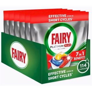 FAIRY Platinum Plus All In One Lemon Dishwasher Machine Tablets 114 gab (8700216361514)