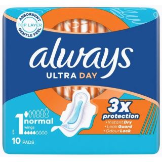 Always Ultra Day 3x Protection Normal Sanitary Pads 10 pcs (8700216861120)