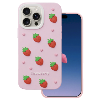 Mocco Strawberry Back Case for Apple iPhone 16 Pro Max (MO-SBC-IP-16PRMAX-PI)