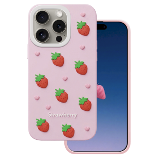Mocco Strawberry Back Case for Apple iPhone 14 Pro / 15 Pro (MO-SBC-IP-15PR-PI)