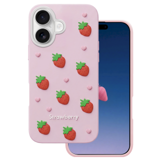 Mocco Strawberry Back Case for Apple iPhone 16 / 17 (MO-SBC-IP-16-PI)