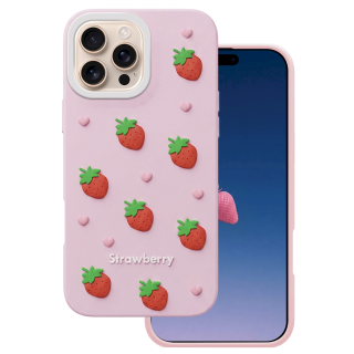 Mocco Strawberry Back Case for Apple iPhone 16 Pro (MO-SBC-IP-16PR-PI)