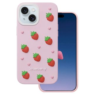 Mocco Strawberry Back Case for Apple iPhone 13 / 14 / 15 (MO-SBC-IP-13-PI)