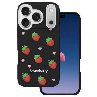 Mocco Strawberry Back Case for Apple iPhone 17 Pro (MO-SBC-IP-17PR-BK)