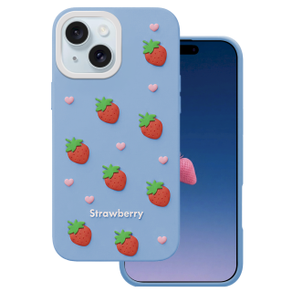 Mocco Strawberry Back Case for Apple iPhone 13 / 14 / 15 (MO-SBC-IP-13-BL)