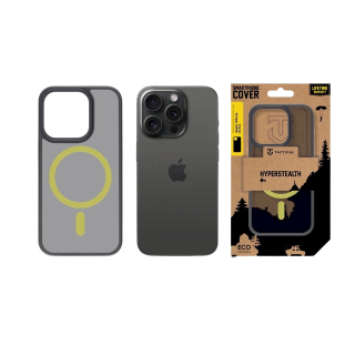 Tactical MagForce Hyperstealth 2.0 Cover for iPhone 15 Pro / black/yellow (TA-57983121100)