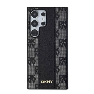 DKNY PU Leather Checkered Pattern MagSafe Case for Samsung Galaxy S24 Ultra / black (DKHMS24LPCPVSLK)