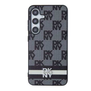 DKNY PU Leather Checkered Pattern and Stripe Case for Samsung Galaxy S24+ / black (DKHCS24MPCPTSSK)
