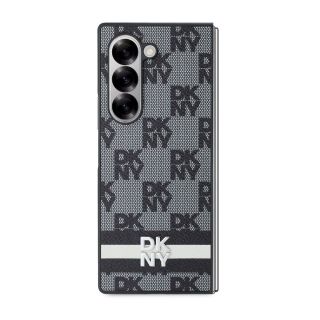 DKNY PU Leather Checkered Pattern and Stripe Case for Samsung Galaxy Z Fold 6 / black (DKHCZFD6PCPTSSK)