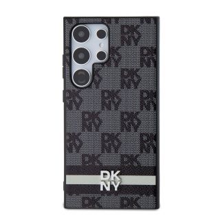 DKNY PU Leather Checkered Pattern and Stripe Case for Samsung Galaxy S24 Ultra / black (DKHCS24LPCPTSSK)
