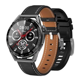 Rubicon RNCE88-1 Smartwatch with Silicone Strap + Leather Strap / black (RNCE88-1)