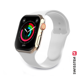 Swissten Silicone Band for Apple Watch 1/2/3/4/5/6/SE / 38 mm / 40 mm / White (46000104)