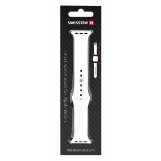 Swissten Silicone Band for Apple Watch 1/2/3/4/5/6/SE / 38 mm / 40 mm / White (46000104)