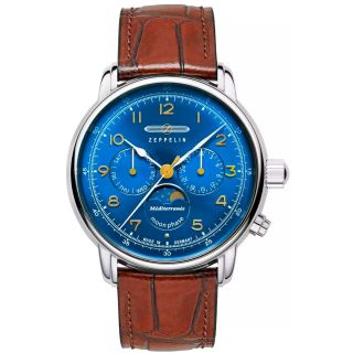 ZEPPELIN Mediterranee Moonphase 9636-3 Men's Watch / silver (9636-3)