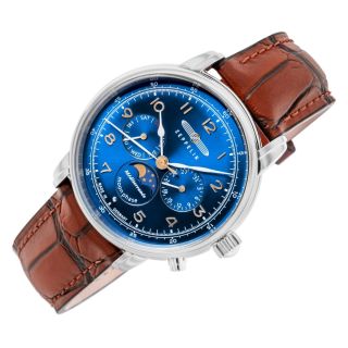 ZEPPELIN Mediterranee Moonphase 9636-3 Men's Watch / silver (9636-3)
