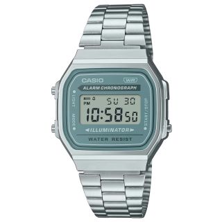 CASIO VINTAGE A168WA-3AYES Men's Watch / silver/green (A168WA-3AYES)