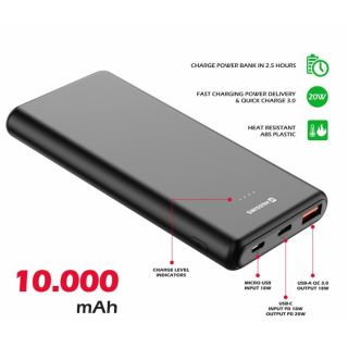 Swissten Line Power Power Bank USB / USB-C / Micro USB / 20W / 10000 mAh (22013912)