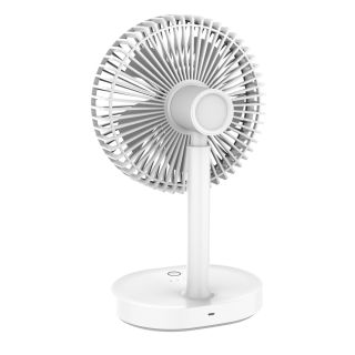 Platinet PRDF0326 Rechargeable Desk Fan / 3 speed levels / 3000 mAh / Built-in night lamp / White - Grey (PRDF0326)