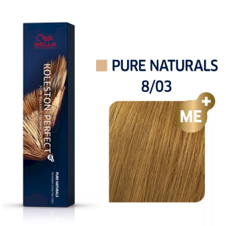 Wella Professionals Koleston Perfect Me+ Pure Naturals Hair color cream 8/03 60 ml (8005610663401)