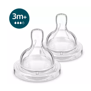 Philips Avent SCY763/02 3M+ Silicone Teats 2 gab (SCY763/02)