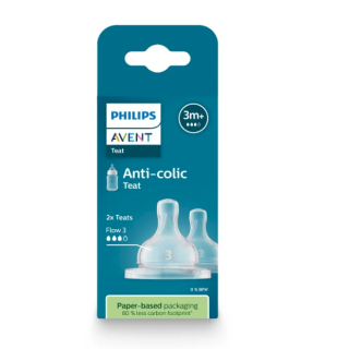 Philips Avent SCY763/02 3M+ Silicone Teats 2 gab (SCY763/02)