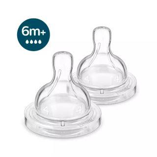 Philips Avent SCY764/02 Fast Flow 6M+ Silicone Bottle Teats 2 pcs (SCY764/02)