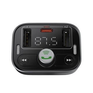 Baseus S-09 Car FM Transmitter Bluetooth 5.3 / 2x USB + USB-C (C10762200113-00)
