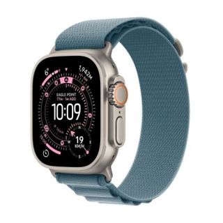 Apple Watch Ultra 3 Smartwatch 49mm Natural Titanium/ Light Blue Alpine Loop - Medium (MEWM4ET/A)