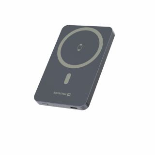 Swissten FUSION Power Bank Universal External Battery MagSafe / Apple Watch / 5000 mAh Silver (22013982)