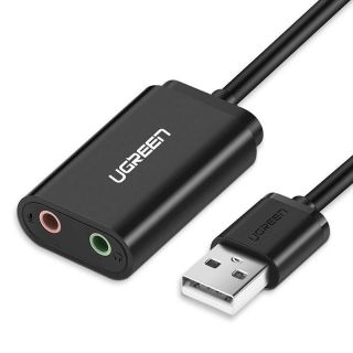 UGreen USB 2.0 External Sound Adapter Black (UGR-30724)