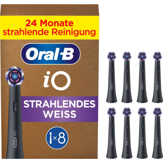 ORAL‑B iO Radiant White Replacement Brush Heads Black 8 pcs (8700216774192)