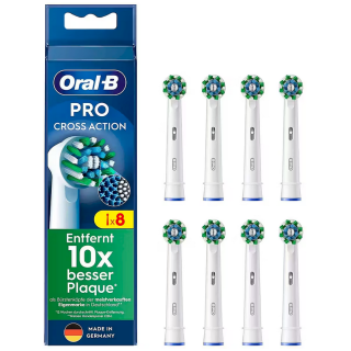 Oral-B CrossAction Replacement Brush Heads White 8 pcs (8006540860472)