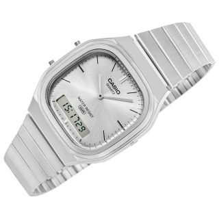 Casio Vintage AQ-240E-7ADR Unisex Watch 36mm Silver Case Silver Dial (AQ-240E 7AEF)