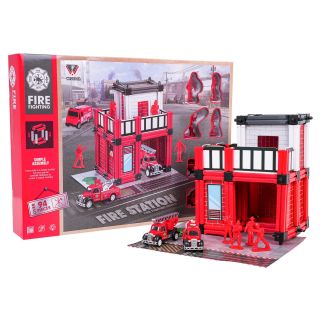 RoGer Fire Station Play Set With Vehicles and Figures (5903864975338)
