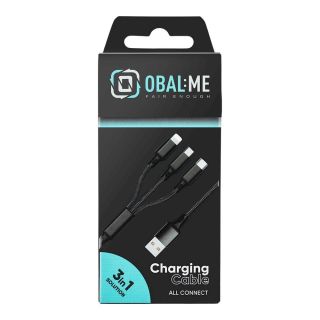 OBAL:ME 3in1 AllConnect Fast Charge Cable USB-A/USB-C, Lightning, Micro-USB 1.2m / black (OM18CLMBL)
