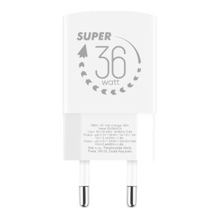 OBAL:ME GaN Wall Charger USB-A + USB-C 36W / white (OM36WCA)
