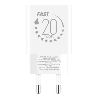 OBAL:ME Wall Charger USB-A + USB-C 20W / white (OM20WCA)