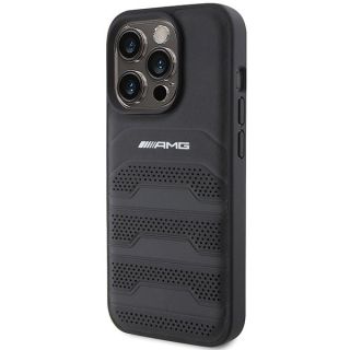 AMG Leather Debossed Lines Back Case for Apple iPhone 15 Pro Max (AMHCP15XGSEBK)