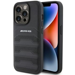 AMG Leather Debossed Lines Back Case for Apple iPhone 15 Pro (AMHCP15LGSEBK)