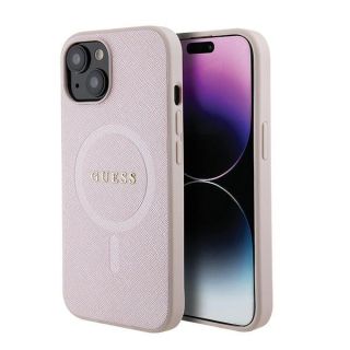 Guess Saffiano MagSafe Back Case for Apple iPhone 15 (GUHMP15SPSAHMCP)