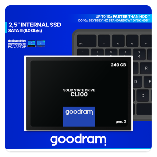 GoodRam 240GB SATA III 2,5 CL100 Gen. 3 RETAIL SSD disc (SSDPR-CL100-240-G3)