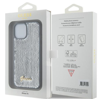 Guess HC Sequin Script Metal Case for Apple iPhone 15 Pro (GUHCP15LPSFDGSK)