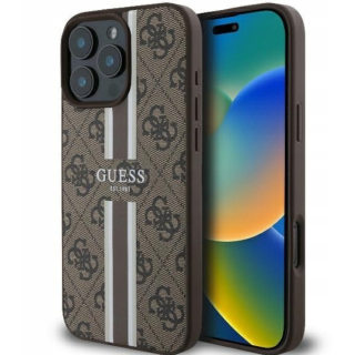 Guess 4G Printed Stripes MagSafe Back case for Apple iPhone 16 Pro (GUHMP16LP4RPSW)