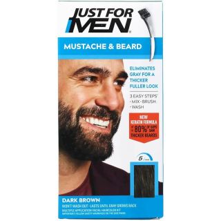 Just For Men Moustache & Beard Color M45 Dark Brown Black (5010934002747)